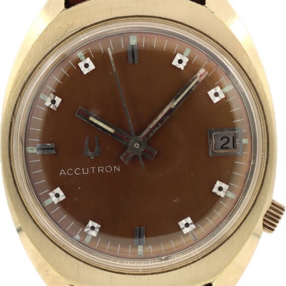 Vintage 34mm 1976 Accutron Men's Tuning Fork Wristwatch 218 1 USA Base Metal - Picture 1 of 5